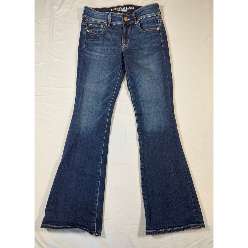 American Eagle Artist Flare Dark Wash Stretch Jeans Womens 4 Short